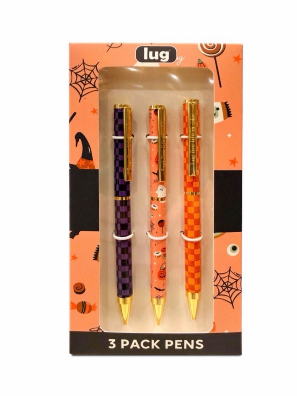 🎃👻 Lug Scribble Pens - 3pk - Haunted Squares NIB 👻🎃